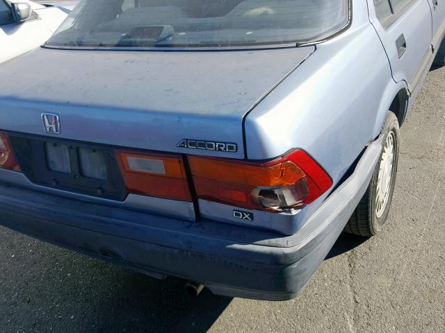 JHMCA5523KC100921 - 1989 HONDA ACCORD DX BLUE photo 9