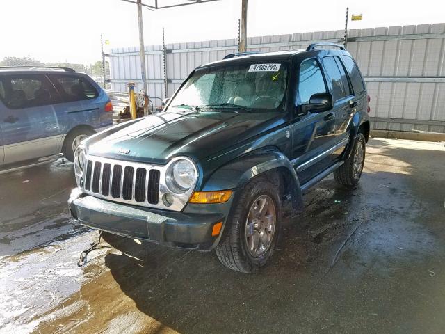 1J8GL58K95W528397 - 2005 JEEP LIBERTY LI GREEN photo 2