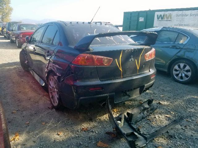 JA3AW86V38U050026 - 2008 MITSUBISHI LANCER EVO BLACK photo 3