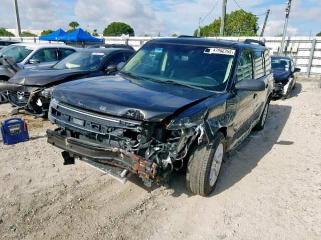 2FMGK5B85EBD11725 - 2014 FORD FLEX SE BLACK photo 2