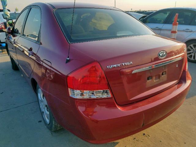 KNAFE121085567862 - 2008 KIA SPECTRA EX RED photo 3