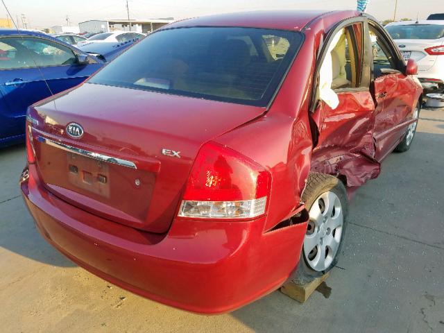 KNAFE121085567862 - 2008 KIA SPECTRA EX RED photo 4