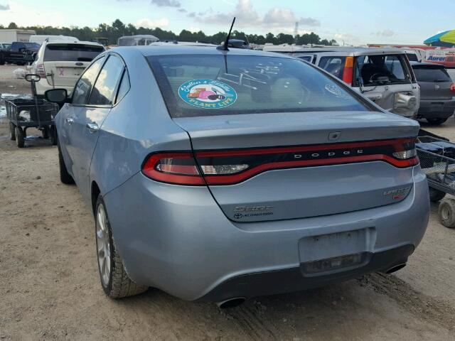 1C3CDFCHXDD308303 - 2013 DODGE DART LIMIT BLUE photo 3