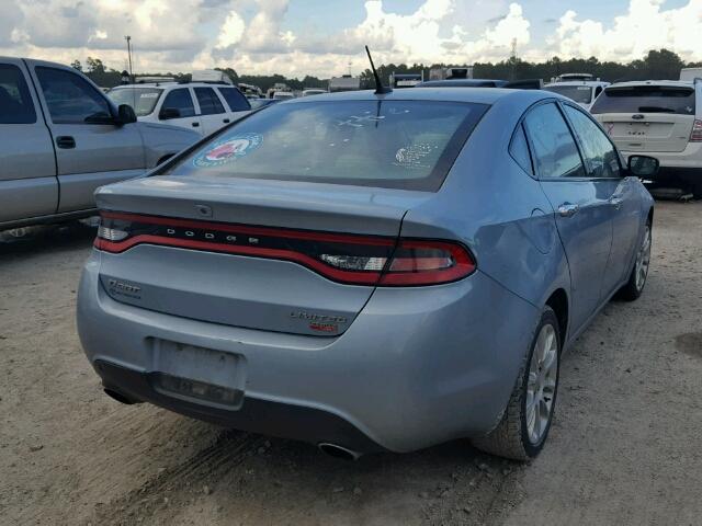 1C3CDFCHXDD308303 - 2013 DODGE DART LIMIT BLUE photo 4