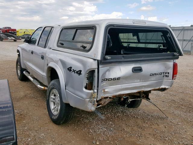 1D7HG48N14S691450 - 2004 DODGE DAKOTA QUA SILVER photo 3