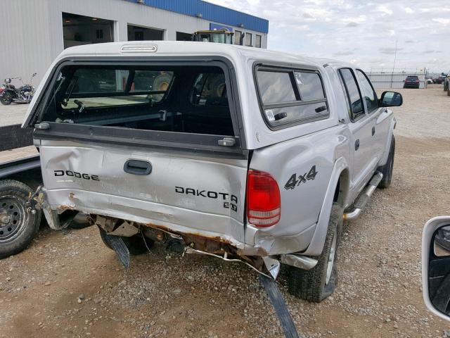 1D7HG48N14S691450 - 2004 DODGE DAKOTA QUA SILVER photo 4