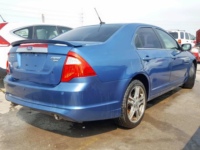 3FAHP0DC2AR372336 - 2010 FORD FUSION SPO BLUE photo 4