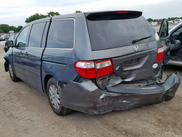 5FNRL38297B131476 - 2007 HONDA ODYSSEY LX GRAY photo 3