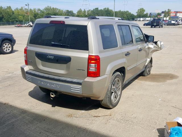 1J4FF48B69D207580 - 2009 JEEP PATRIOT LI TAN photo 4