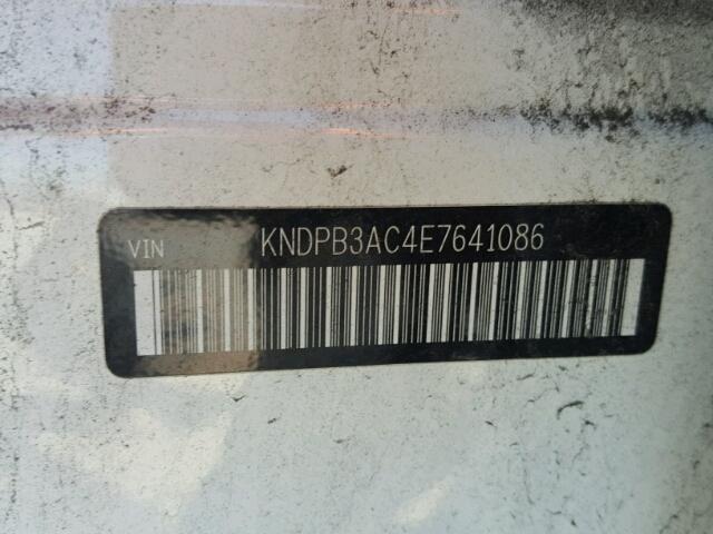 KNDPB3AC4E7641086 - 2014 KIA SPORTAGE B WHITE photo 10