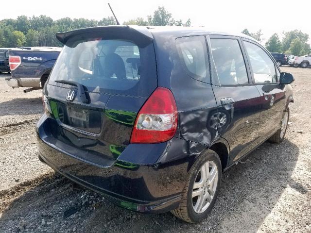 JHMGD37617S042432 - 2007 HONDA FIT S BLACK photo 4