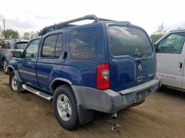 5N1ED28Y64C655831 - 2004 NISSAN XTERRA XE BLUE photo 3