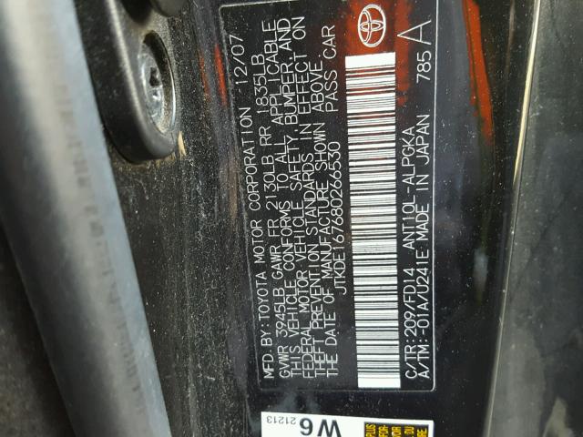 JTKDE167680266530 - 2008 TOYOTA SCION TC Qara foto 10