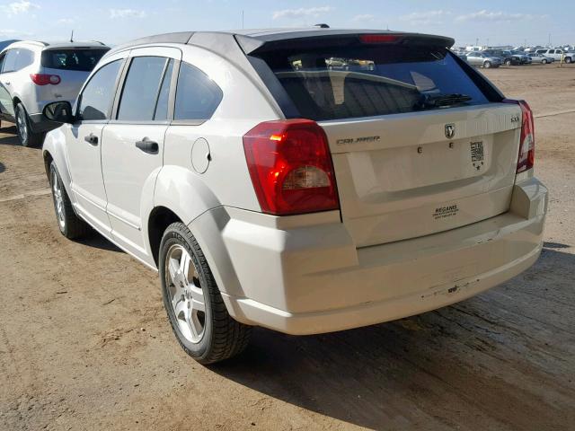 1B3HB48C17D562089 - 2007 DODGE CALIBER SX WHITE photo 3