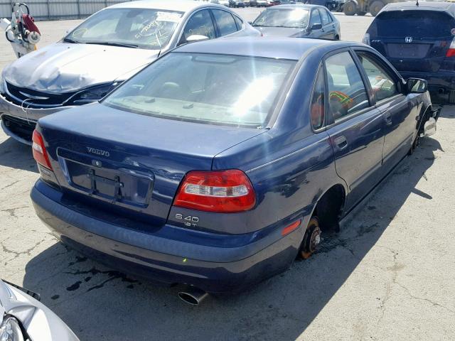 YV1VS29582F870227 - 2002 VOLVO S40 1.9T BLUE photo 4