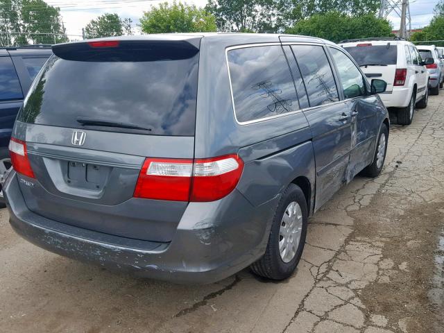 5FNRL38257B066352 - 2007 HONDA ODYSSEY LX GRAY photo 4