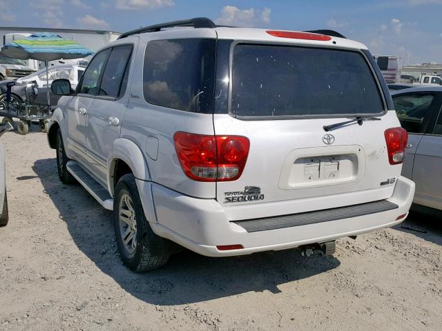 5TDZT38A77S294808 - 2007 TOYOTA SEQUOIA LI WHITE photo 3