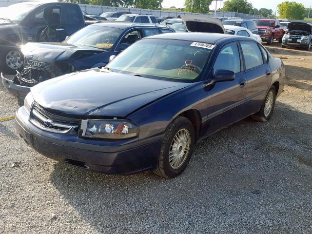 2G1WF55E529111090 - 2002 CHEVROLET IMPALA BLUE photo 2