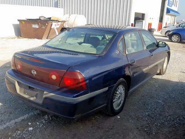 2G1WF55E529111090 - 2002 CHEVROLET IMPALA BLUE photo 4