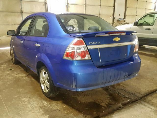 KL1TG56628B088106 - 2008 CHEVROLET AVEO LT BLUE photo 3