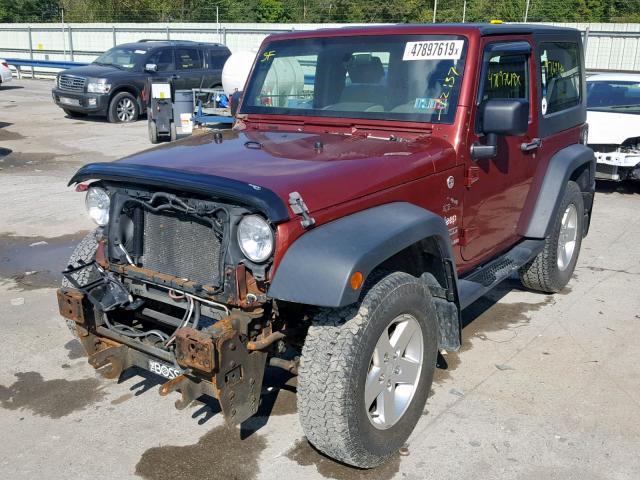 1J4AA2D14AL215763 - 2010 JEEP WRANGLER S MAROON photo 2