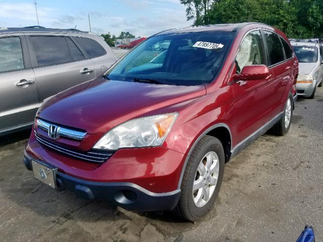 5J6RE48789L064729 - 2009 HONDA CR-V EXL RED photo 2