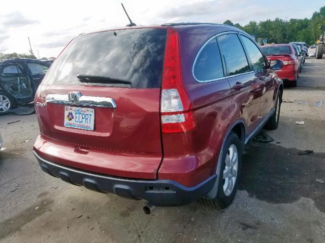 5J6RE48789L064729 - 2009 HONDA CR-V EXL RED photo 4