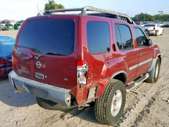 5N1ED28T33C696209 - 2003 NISSAN XTERRA XE RED photo 4