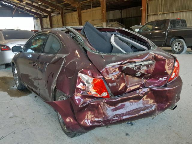 JTKDE167860087502 - 2006 TOYOTA SCION TC მუქწითელი ფოტო 3