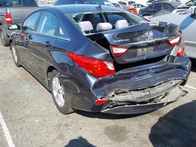 5NPEB4AC9EH839218 - 2014 HYUNDAI SONATA GLS BLUE photo 3