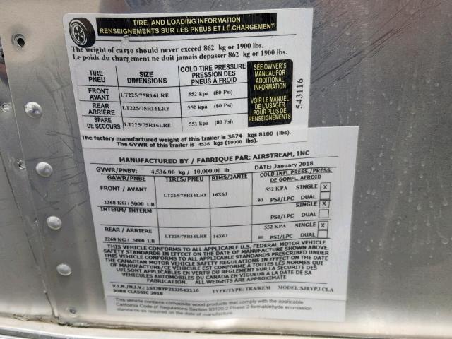 1STJBYP21JJ543116 - 2018 AIRS TRVL TLR 银色 照片 10