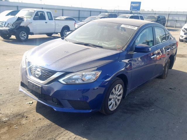 3N1AB7AP5KY341702 - 2019 NISSAN SENTRA S BLUE photo 2