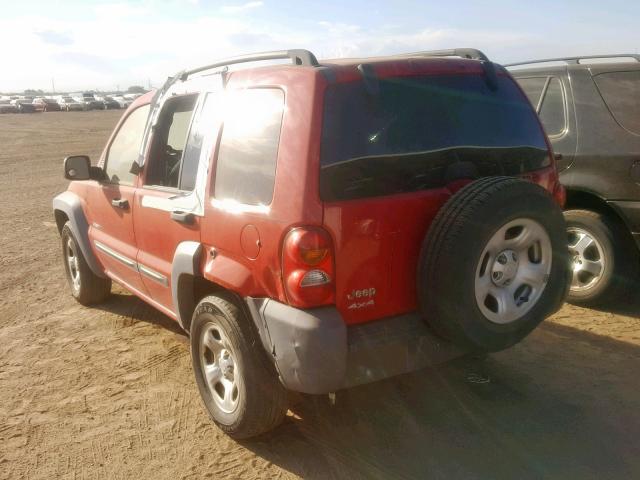 1J4GL48K14W178404 - 2004 JEEP LIBERTY SP RED photo 3