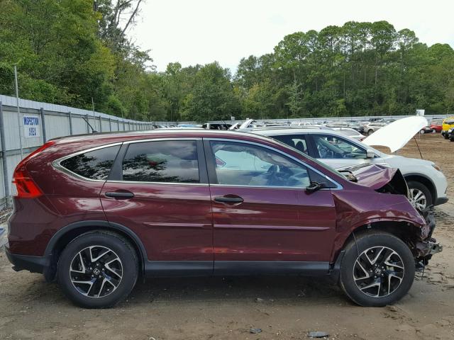 5J6RM4H45GL058618 - 2016 HONDA CR-V SE MAROON photo 9