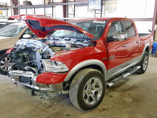 1C6RR7NTXJS164314 - 2018 RAM 1500 LARAM RED photo 2