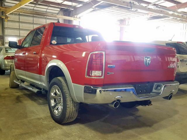 1C6RR7NTXJS164314 - 2018 RAM 1500 LARAM RED photo 3