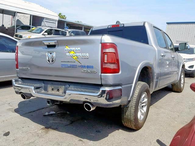 1C6SRFJT4KN518118 - 2019 RAM 1500 LARAM SILVER photo 4