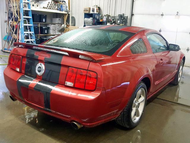 1ZVHT82H085102700 - 2008 FORD MUSTANG GT RED photo 4