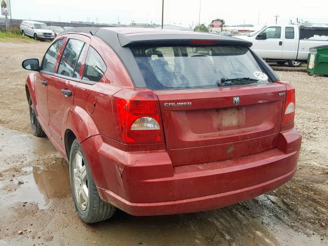 1B3HB48C97D167092 - 2007 DODGE CALIBER SX RED photo 3