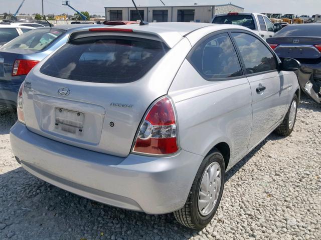 KMHCM36C98U093816 - 2008 HYUNDAI ACCENT GS SILVER photo 4