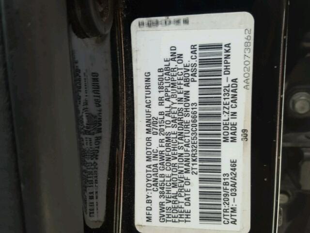 2T1KR32E53C066613 - 2003 TOYOTA MATRIX 黑色 照片 10