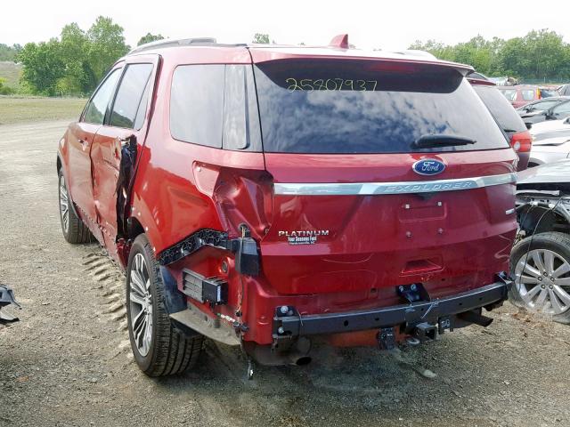 1FM5K8HT2HGD48801 - 2017 FORD EXPLORER P RED photo 3