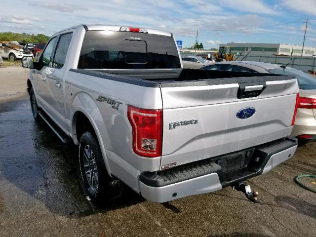 1FTEW1EG8GKF92570 - 2016 FORD F150 SUPER SILVER photo 3