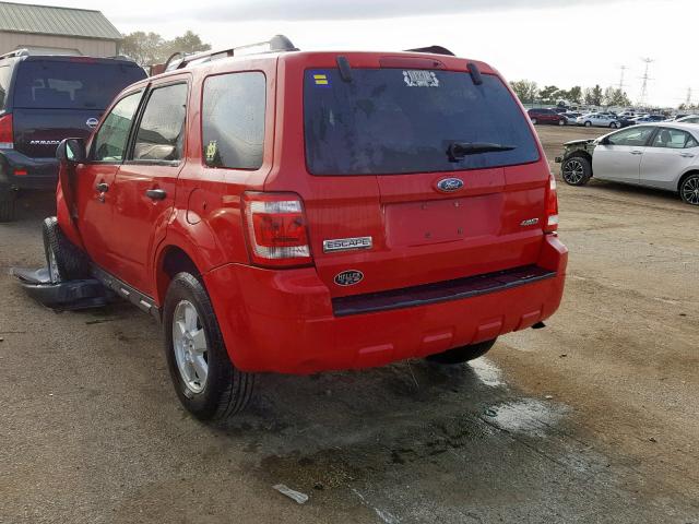 1FMCU93GX9KA61495 - 2009 FORD ESCAPE XLT RED photo 3