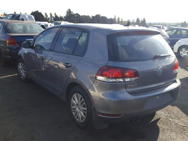 WVWDB7AJ6CW247147 - 2012 VOLKSWAGEN GOLF GRAY photo 3