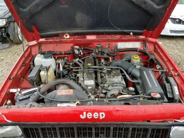 1J4FJ28S0SL562629 - 1995 JEEP CHEROKEE S RED photo 7