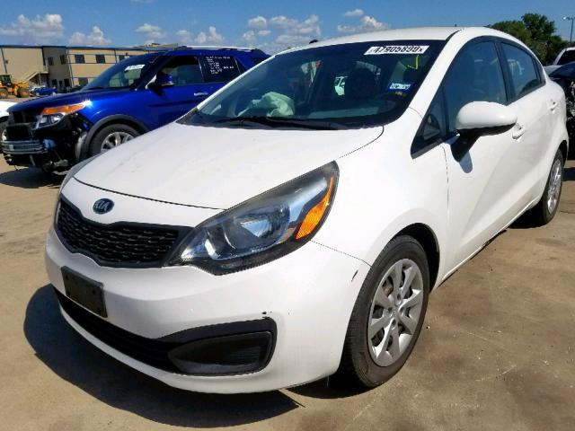 KNADM4A35E6351364 - 2014 KIA RIO LX WHITE photo 2