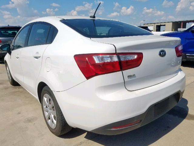 KNADM4A35E6351364 - 2014 KIA RIO LX WHITE photo 3