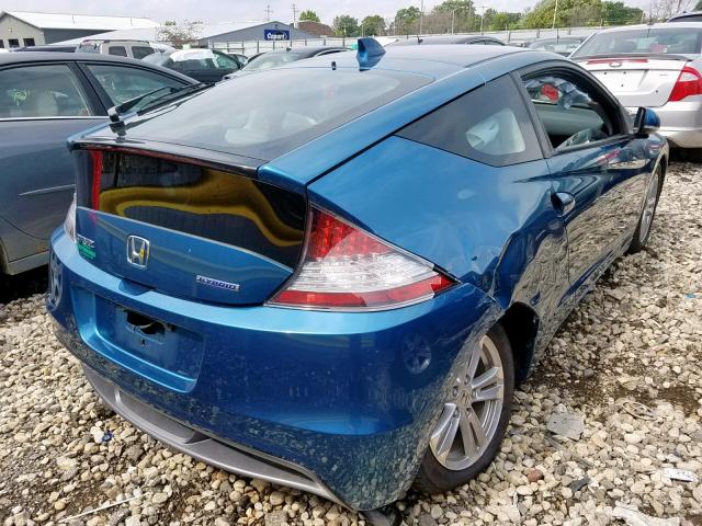 JHMZF1C43BS013292 - 2011 HONDA CR-Z BLUE photo 4