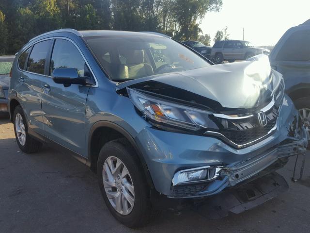 2HKRM4H79FH660568 - 2015 HONDA CR-V EXL BLUE photo 1